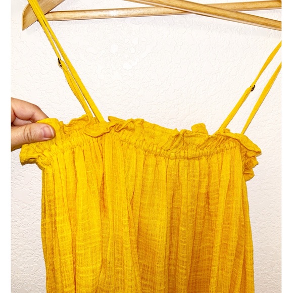 APIECE APART Pina Maxi Trapeze Organic Cotton Tent Dress in MIMOSA SZ: X-Small - Picture 4 of 13